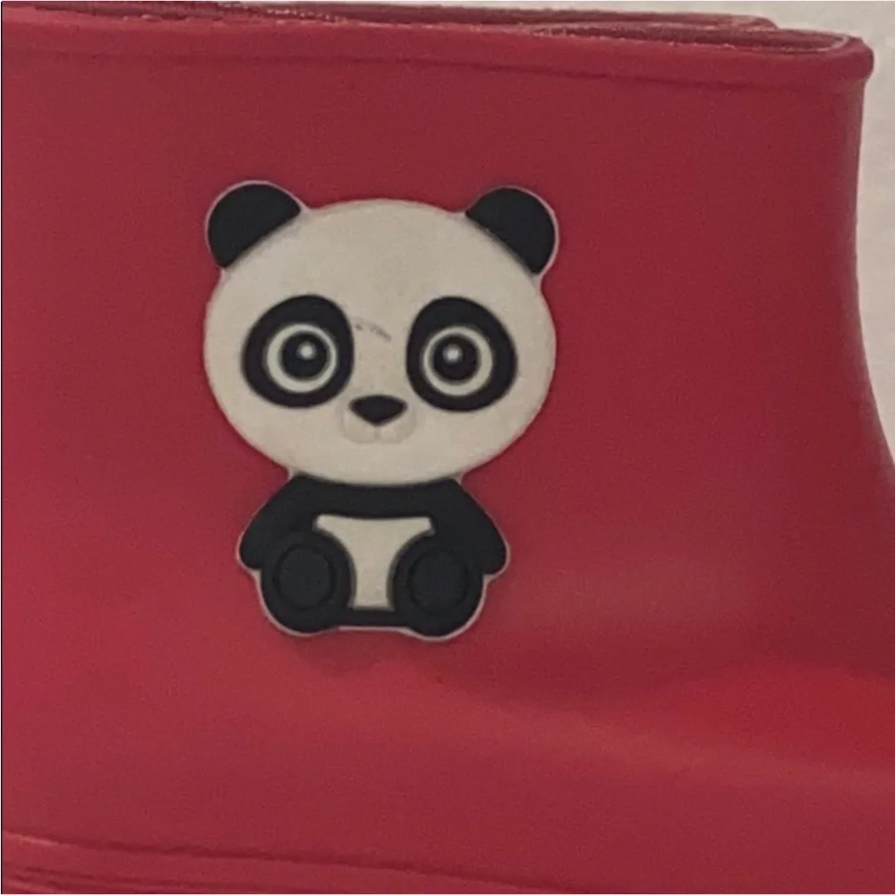 Authentic Grendene kids Panda baby girls pink rubber rain boots sz 7